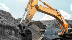 Zhf Wy Dj Cgu4jzv M Largequarrydumptruck bigyellowminingtruckatworksite loadingcoalintobodytruck productionusefulminerals
