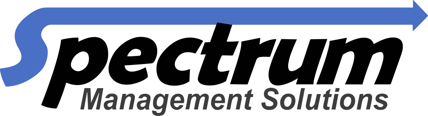 Spectrum Management Solutions logo with blue arrow symbol and black italic text