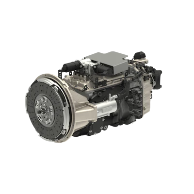 Industrial diesel engine assembly with clutch flywheel and transmission coupling components