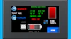 Smart thermostat display showing temperature controls set to 72°F with fan on high mode